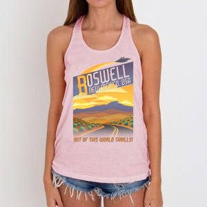 Roswell New Mexico Travel Poster Women's Knotted Racerback Tank