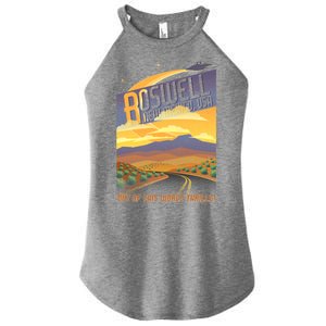 Roswell New Mexico Travel Poster Women's Perfect Tri Rocker Tank