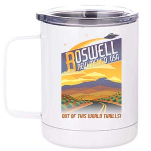 Roswell New Mexico Travel Poster 12 oz Stainless Steel Tumbler Cup