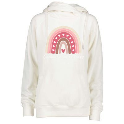 Rainbow Occupational Therapy Gift Cute Pink Boho Chic Ot Gift Womens Funnel Neck Pullover Hood