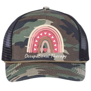 Rainbow Occupational Therapy Gift Cute Pink Boho Chic Ot Gift Retro Rope Trucker Hat Cap