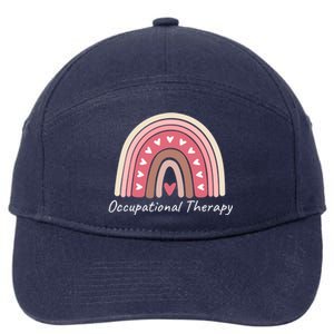 Rainbow Occupational Therapy Gift Cute Pink Boho Chic Ot Gift 7-Panel Snapback Hat