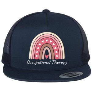 Rainbow Occupational Therapy Gift Cute Pink Boho Chic Ot Gift Flat Bill Trucker Hat