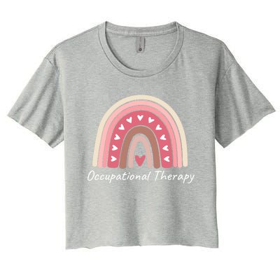 Rainbow Occupational Therapy Gift Cute Pink Boho Chic Ot Gift Women's Crop Top Tee