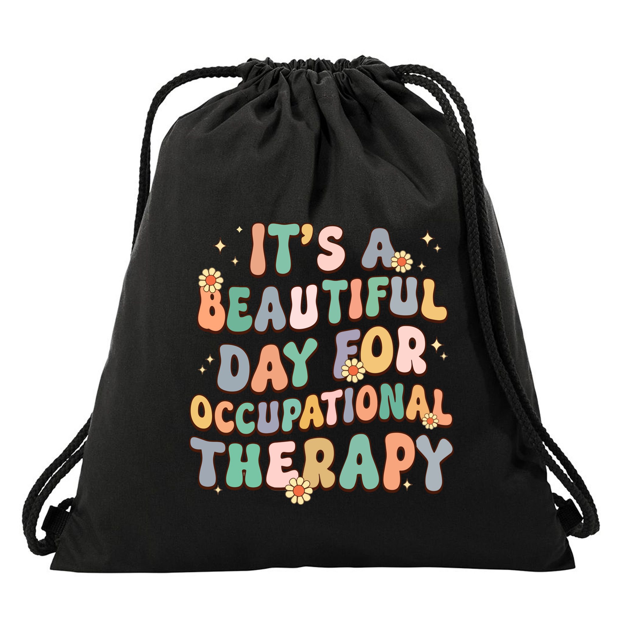 Retro Occupational Therapy Drawstring Bag