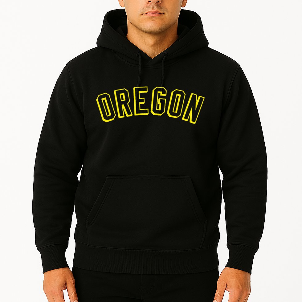 Retro Oregon Throwback Yellow Oregon Kids Hoodie