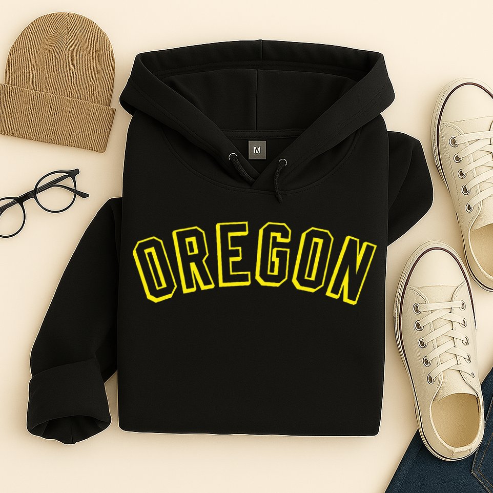 Retro Oregon Throwback Yellow Oregon Kids Hoodie