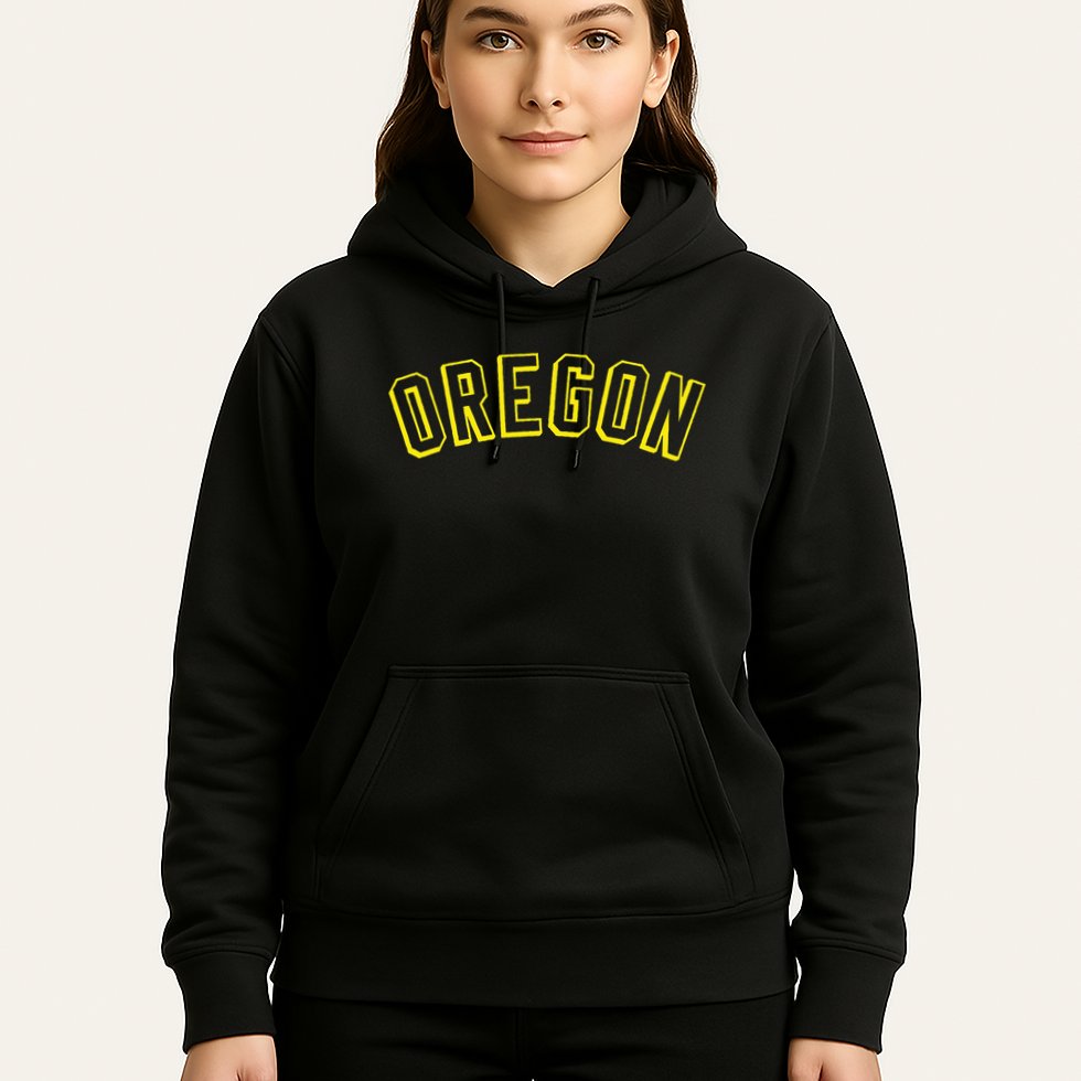 Retro Oregon Throwback Yellow Oregon Kids Hoodie