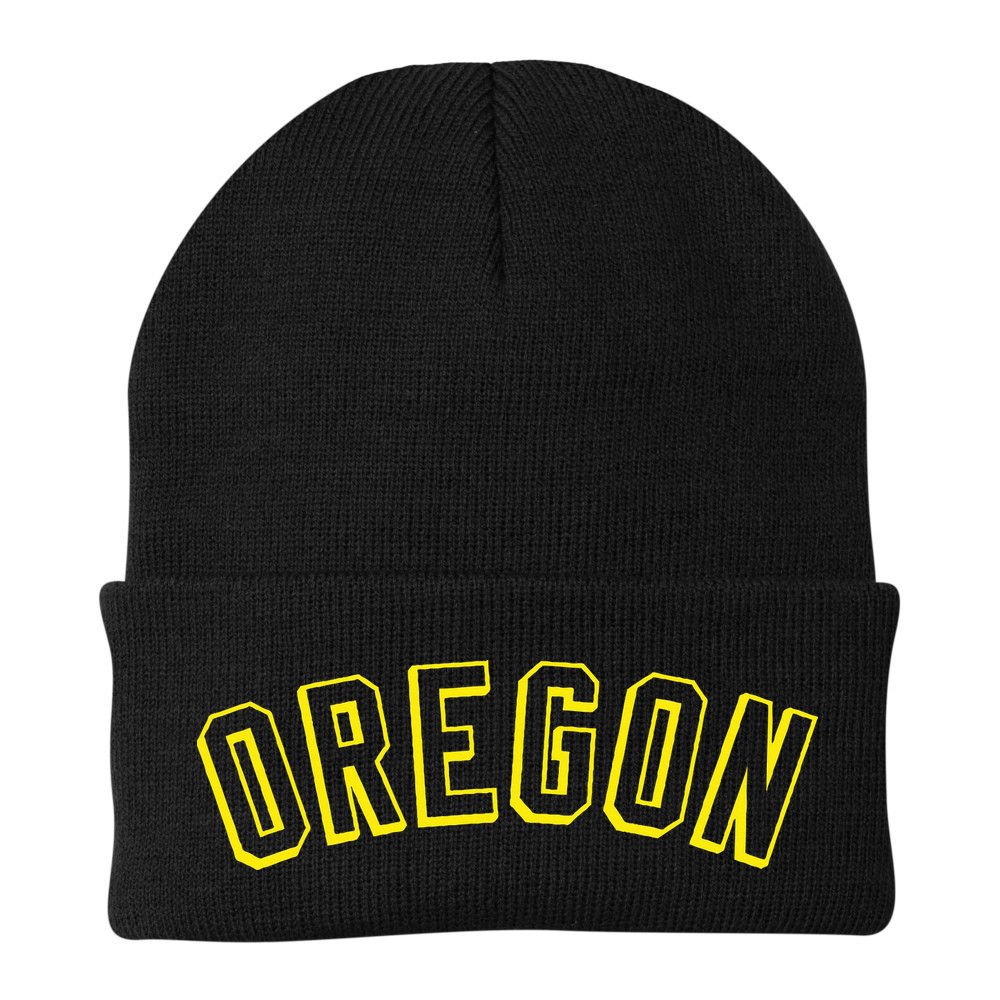 Retro Oregon Throwback Yellow Oregon Kids Beanie