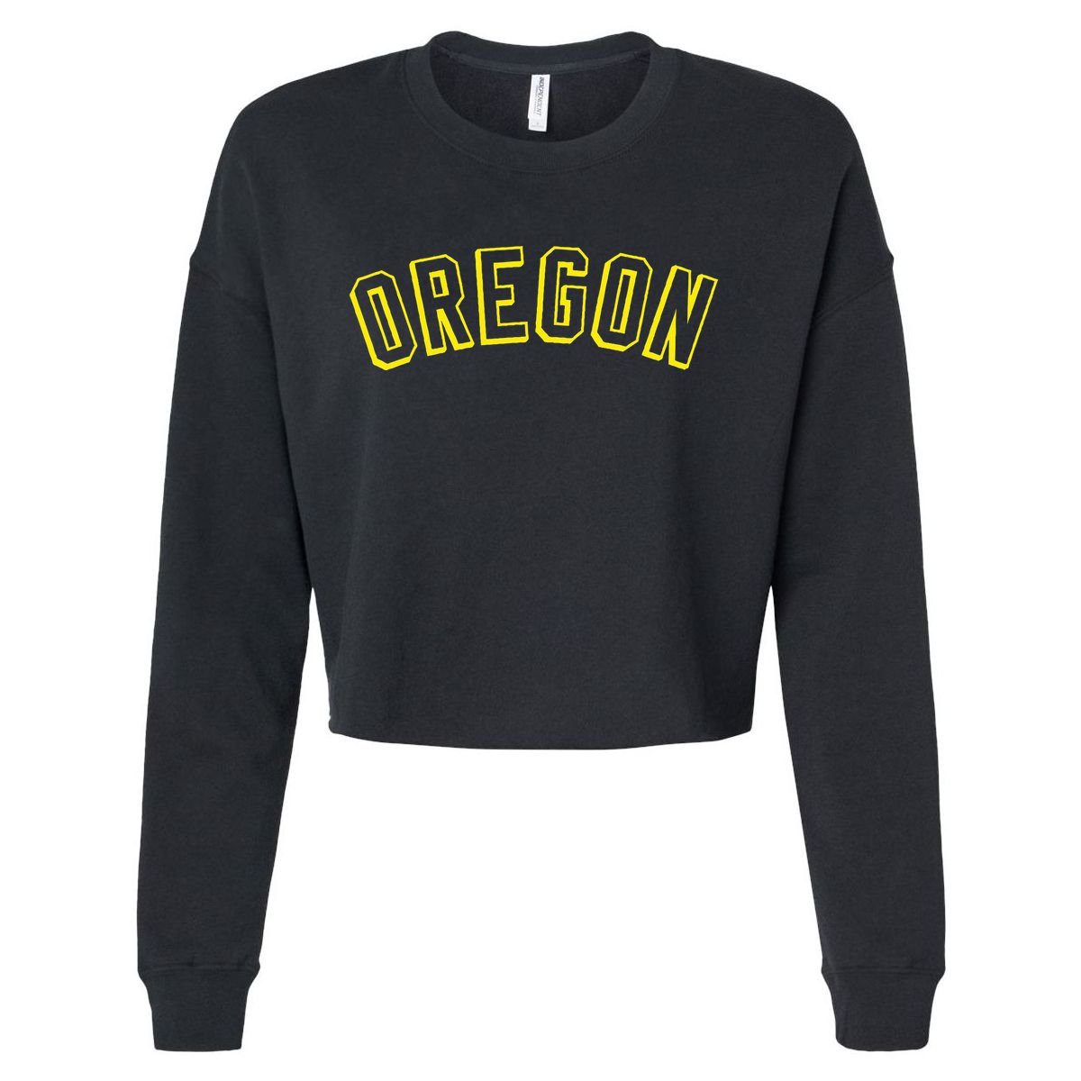Retro Oregon Throwback Yellow Oregon Kids Cropped Pullover Crew