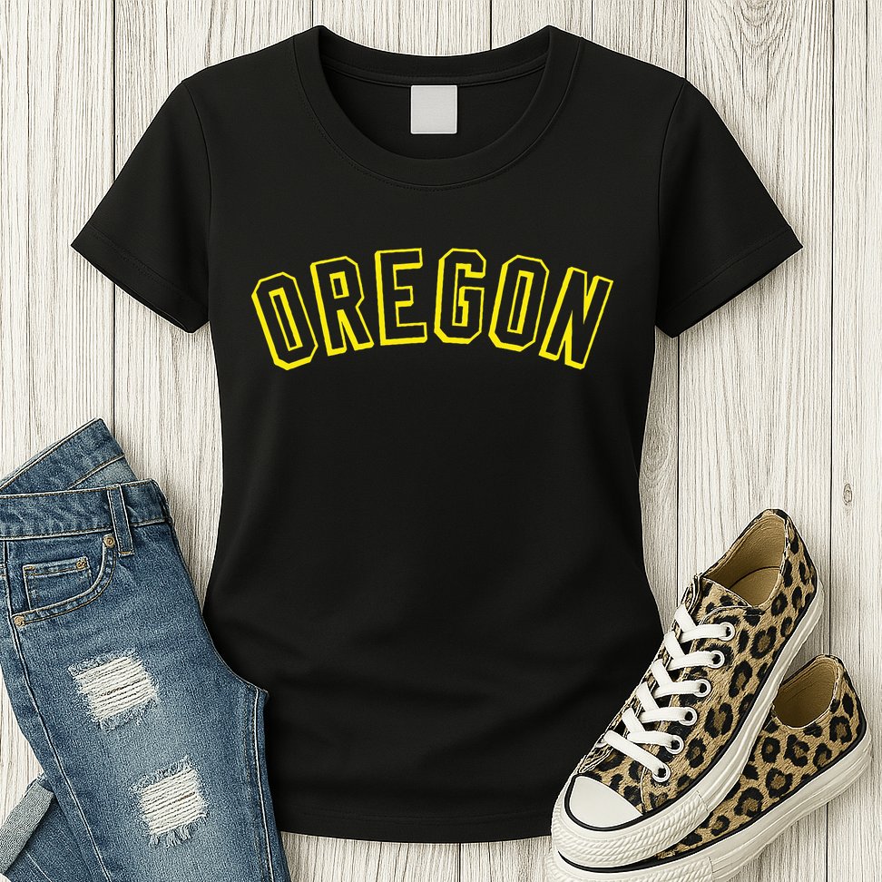 Retro Oregon Throwback Yellow Oregon Kids Womens T-Shirt