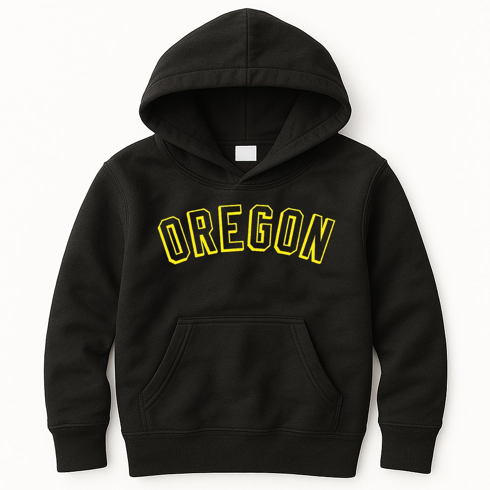 Retro Oregon Throwback Yellow Oregon Kids Kids Hoodie
