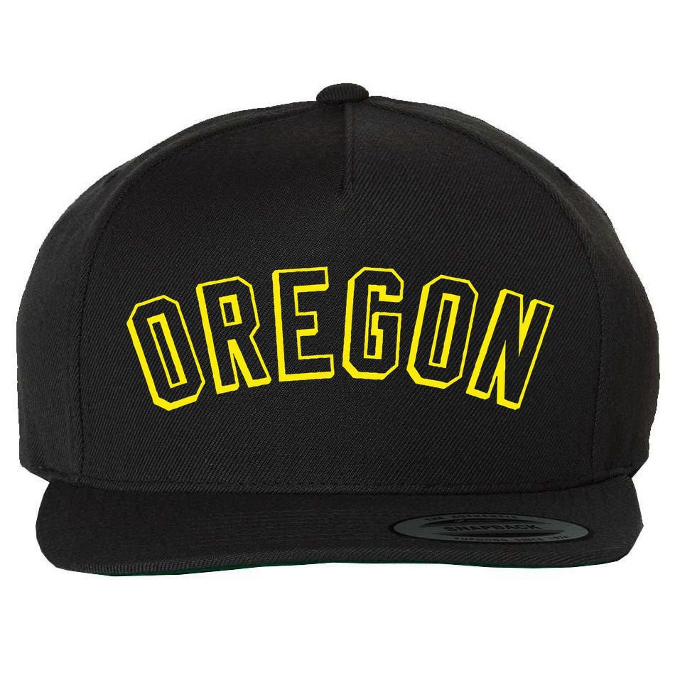 Retro Oregon Throwback Yellow Oregon Kids Wool Snapback Cap
