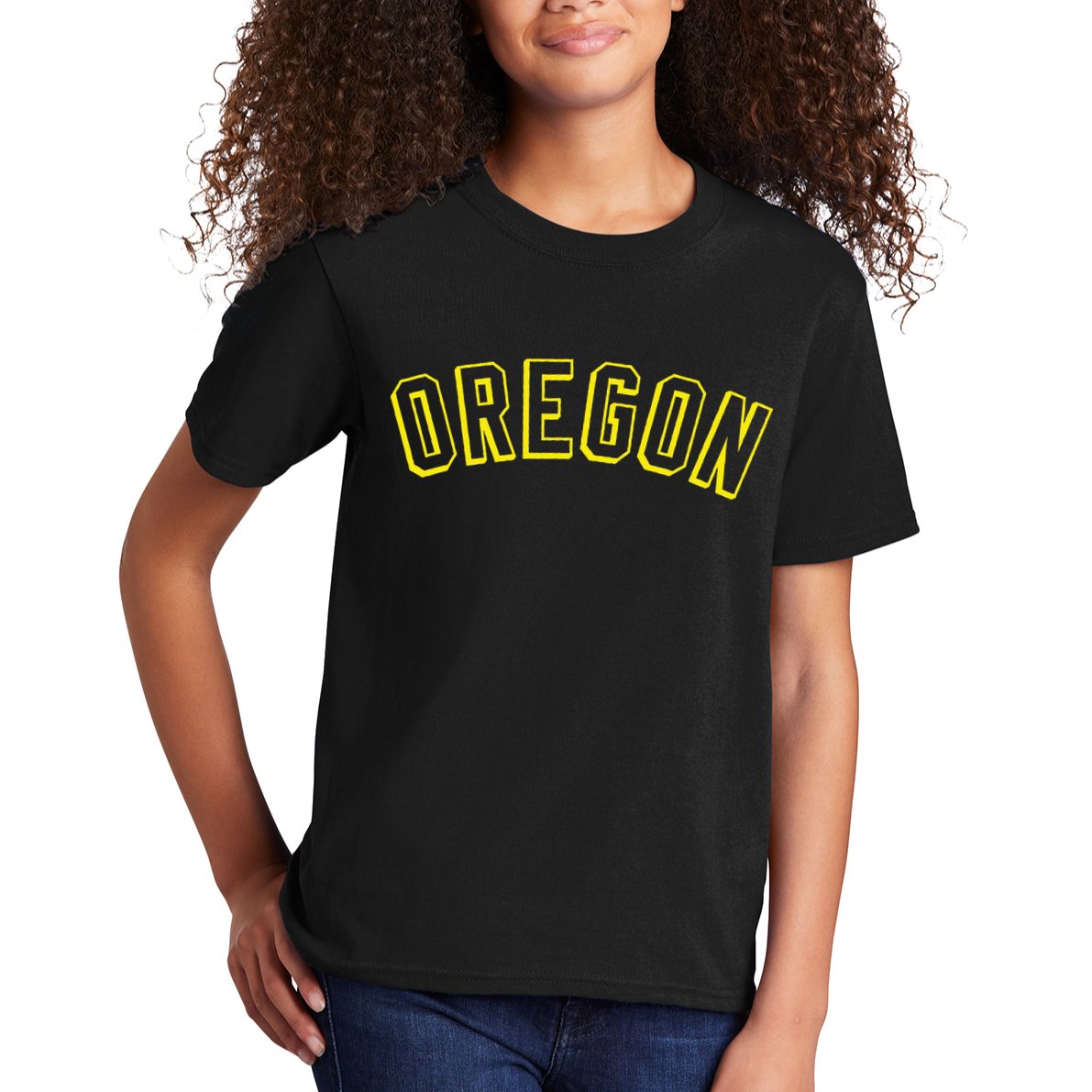 Retro Oregon Throwback Yellow Oregon Kids Kids T-Shirt
