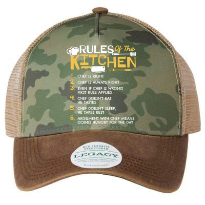 Rules Of The Kitchen Culinary Restaurant Chef Cooking Funny Gift Legacy Tie Dye Trucker Hat