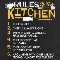 Rules Of The Kitchen Culinary Restaurant Chef Cooking Funny Gift 7 Panel Mesh Trucker Snapback Hat