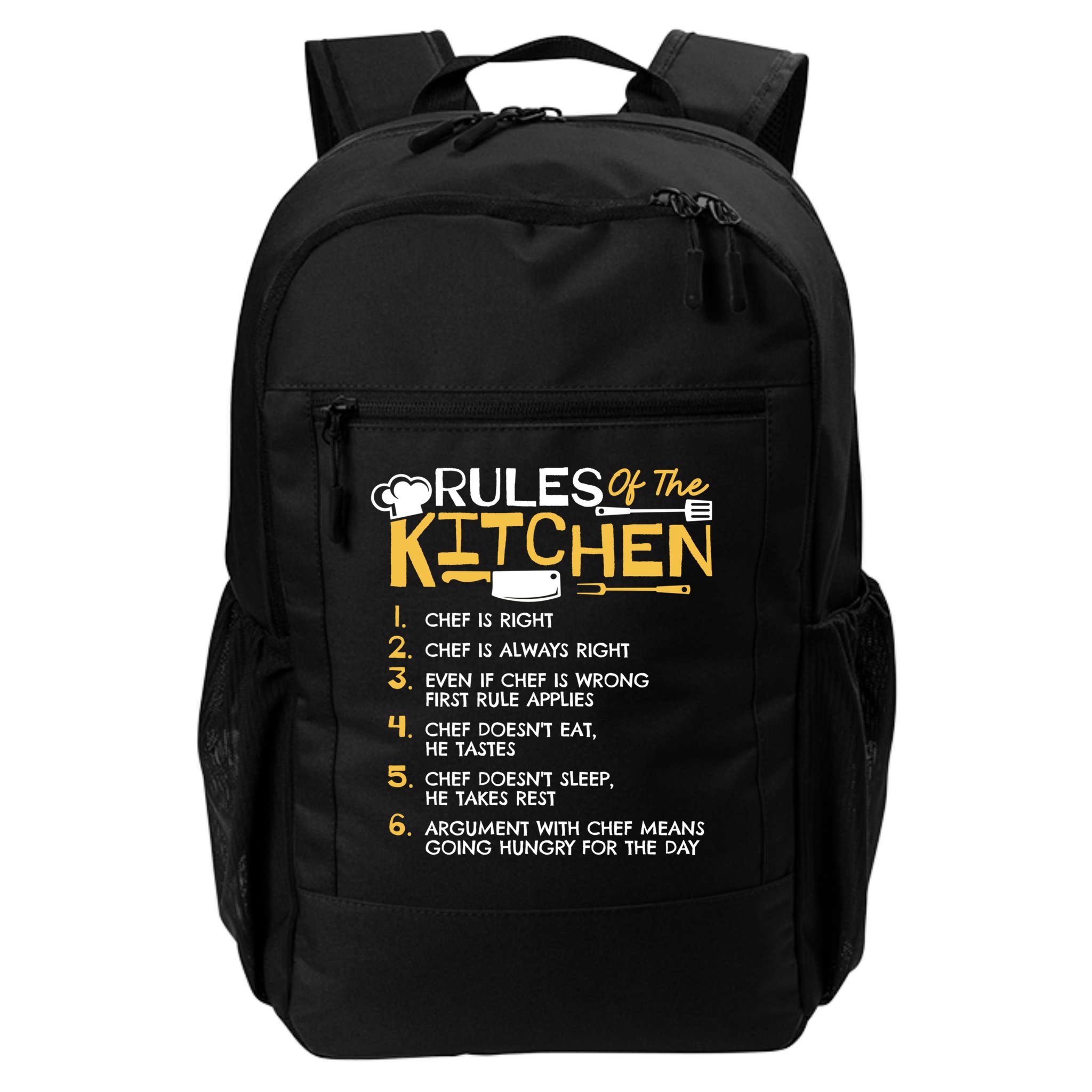 Rules Of The Kitchen Culinary Restaurant Chef Cooking Funny Gift Backpack