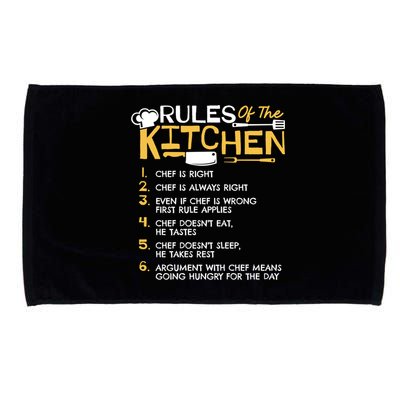Rules Of The Kitchen Culinary Restaurant Chef Cooking Funny Gift Microfiber Hand Towel