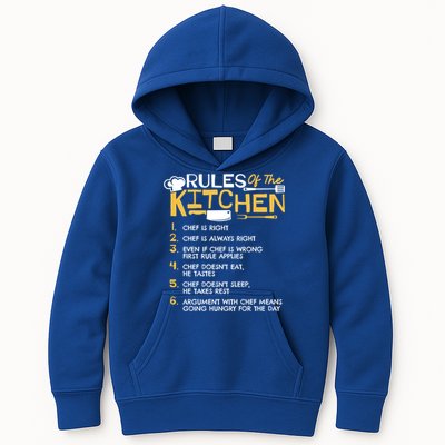 Rules Of The Kitchen Culinary Restaurant Chef Cooking Funny Gift Kids Hoodie