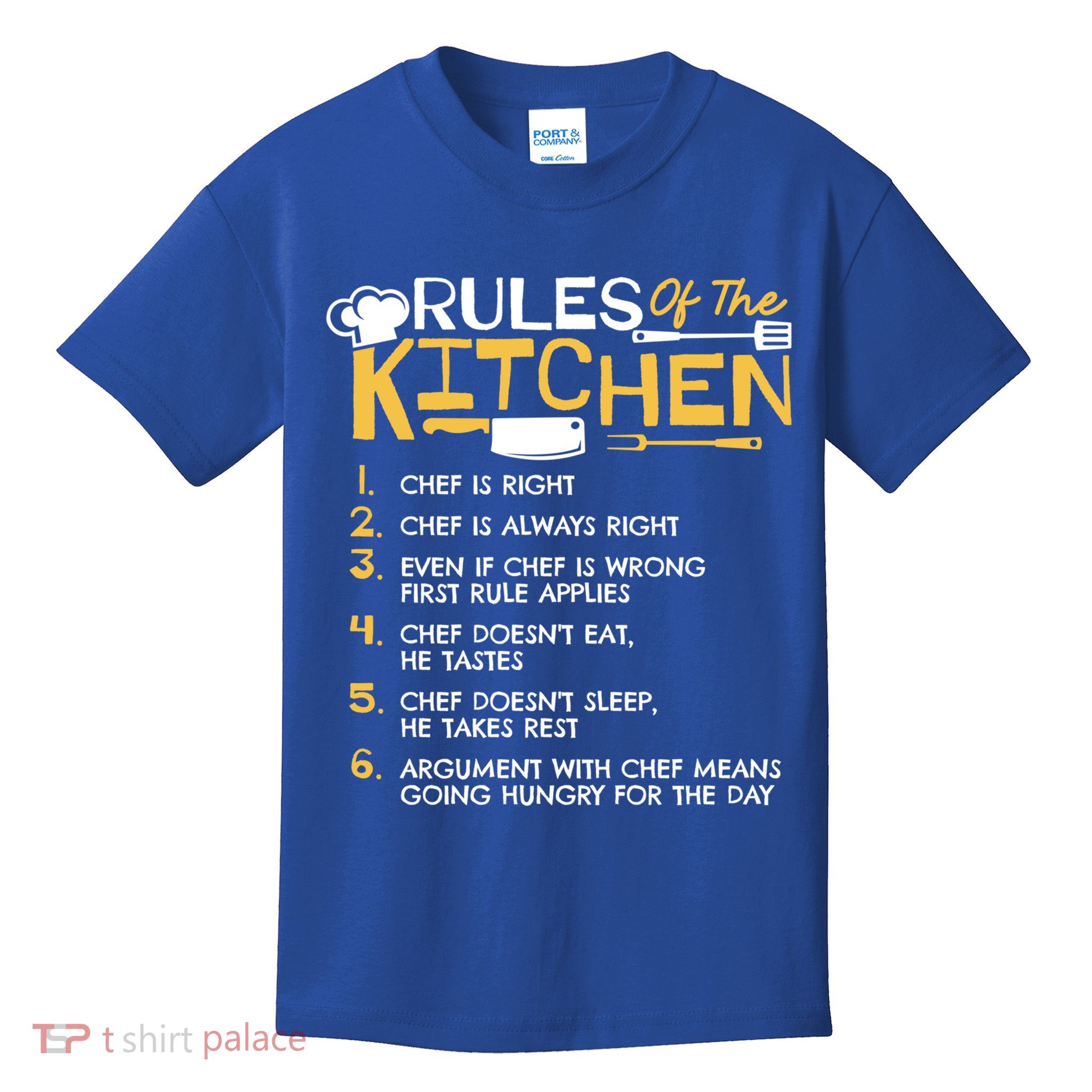 Rules Of The Kitchen Culinary Restaurant Chef Cooking Funny Gift Kids T-Shirt