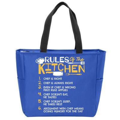 Rules Of The Kitchen Culinary Restaurant Chef Cooking Funny Gift Zip Tote Bag