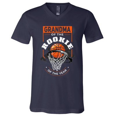Rookie Of The Year Basketball Grandma Of The Rookie V-Neck T-Shirt