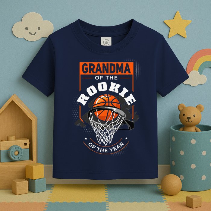 Rookie Of The Year Basketball Grandma Of The Rookie Toddler T-Shirt