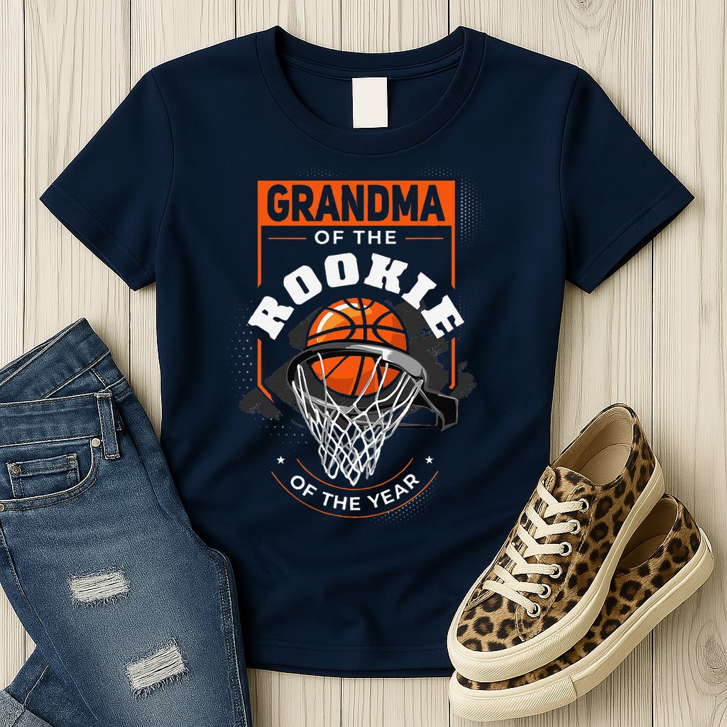 Rookie Of The Year Basketball Grandma Of The Rookie Womens T-Shirt