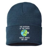 Rotation Of The Earth Makes My Day Science Teacher Earth Day Sustainable Knit Beanie