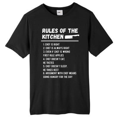 Rules Of The Kitchen Funny Master Cook Restaurant Chef Joke Tall Fusion ChromaSoft Performance T-Shirt