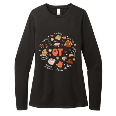 Retro Occupational Therapy OT Therapist Fall Thanksgiving Womens CVC Long Sleeve Shirt