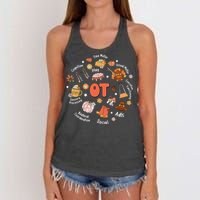 Retro Occupational Therapy OT Therapist Fall Thanksgiving Women's Knotted Racerback Tank