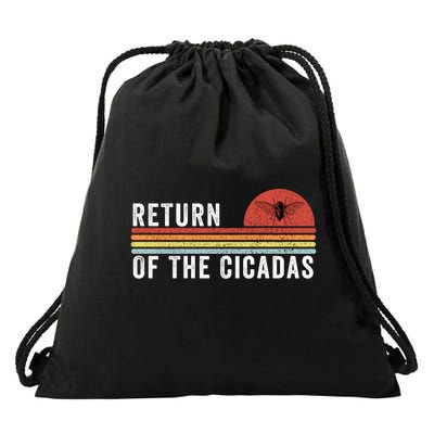 Return Of The Cicadas Funny Cicada Nature Lover Cicada Emergence Cicada Lover Drawstring Bag