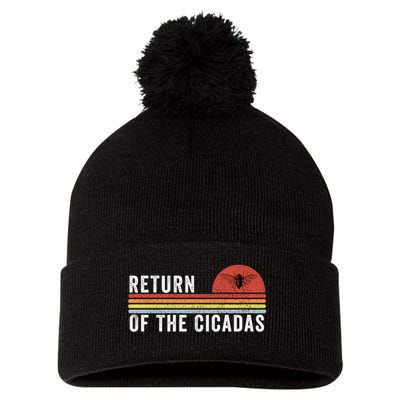 Return Of The Cicadas Funny Cicada Nature Lover Cicada Emergence Cicada Lover Pom Pom 12in Knit Beanie