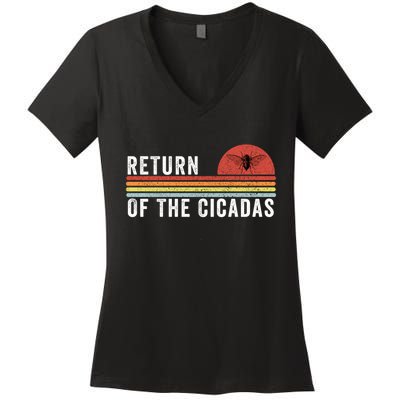 Return Of The Cicadas Funny Cicada Nature Lover Cicada Emergence Cicada Lover Women's V-Neck T-Shirt