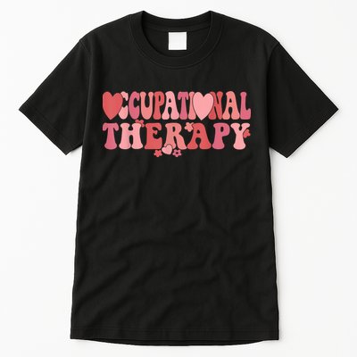 Retro Occupational Therapy Therapist Valentine's Day Therapist OT Tall T-Shirt