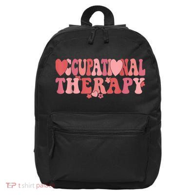 Retro Occupational Therapy Therapist Valentine's Day Therapist OT 16 in Basic Backpack