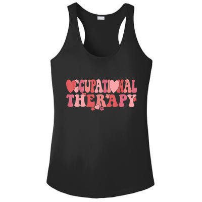 Retro Occupational Therapy Therapist Valentine's Day Therapist OT Ladies PosiCharge Competitor Racerback Tank