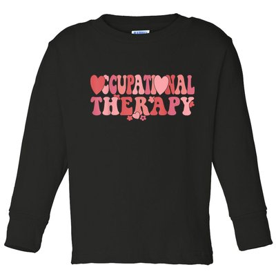 Retro Occupational Therapy Therapist Valentine's Day Therapist OT Toddler Long Sleeve Shirt