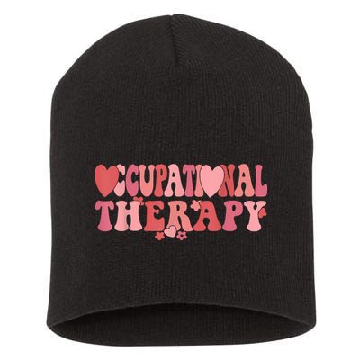 Retro Occupational Therapy Therapist Valentine's Day Therapist OT Short Acrylic Beanie