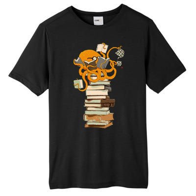 Reading Octopus Tea Coffee And Books Gift Tall Fusion ChromaSoft Performance T-Shirt