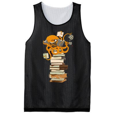 Reading Octopus Tea Coffee And Books Gift Mesh Reversible Basketball Jersey Tank