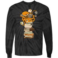 Reading Octopus Tea Coffee And Books Gift Tie-Dye Long Sleeve Shirt