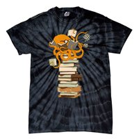 Reading Octopus Tea Coffee And Books Gift Tie-Dye T-Shirt