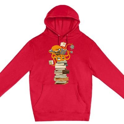 Reading Octopus Tea Coffee And Books Gift Premium Pullover Hoodie