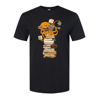 Reading Octopus Tea Coffee And Books Gift Softstyle CVC T-Shirt