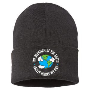 Rotation Of The Earth Makes My Day Science Sustainable Knit Beanie