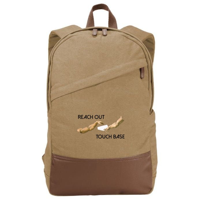 Reach Out Touch Base Tech Jargonslang Cotton Canvas Backpack