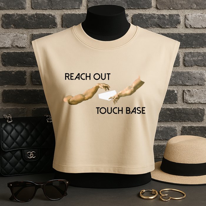 Reach Out Touch Base Tech Jargonslang Garment-Dyed Women's Muscle Tee
