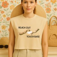 Reach Out Touch Base Tech Jargonslang Garment-Dyed Women's Muscle Tee